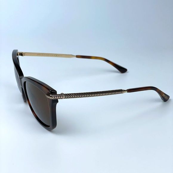 🔥 JIMMY CHOO Shade/S 0C9B SP Sunglasses Brown Bronze Cat Eye Polarized Women - Picture 7 of 9